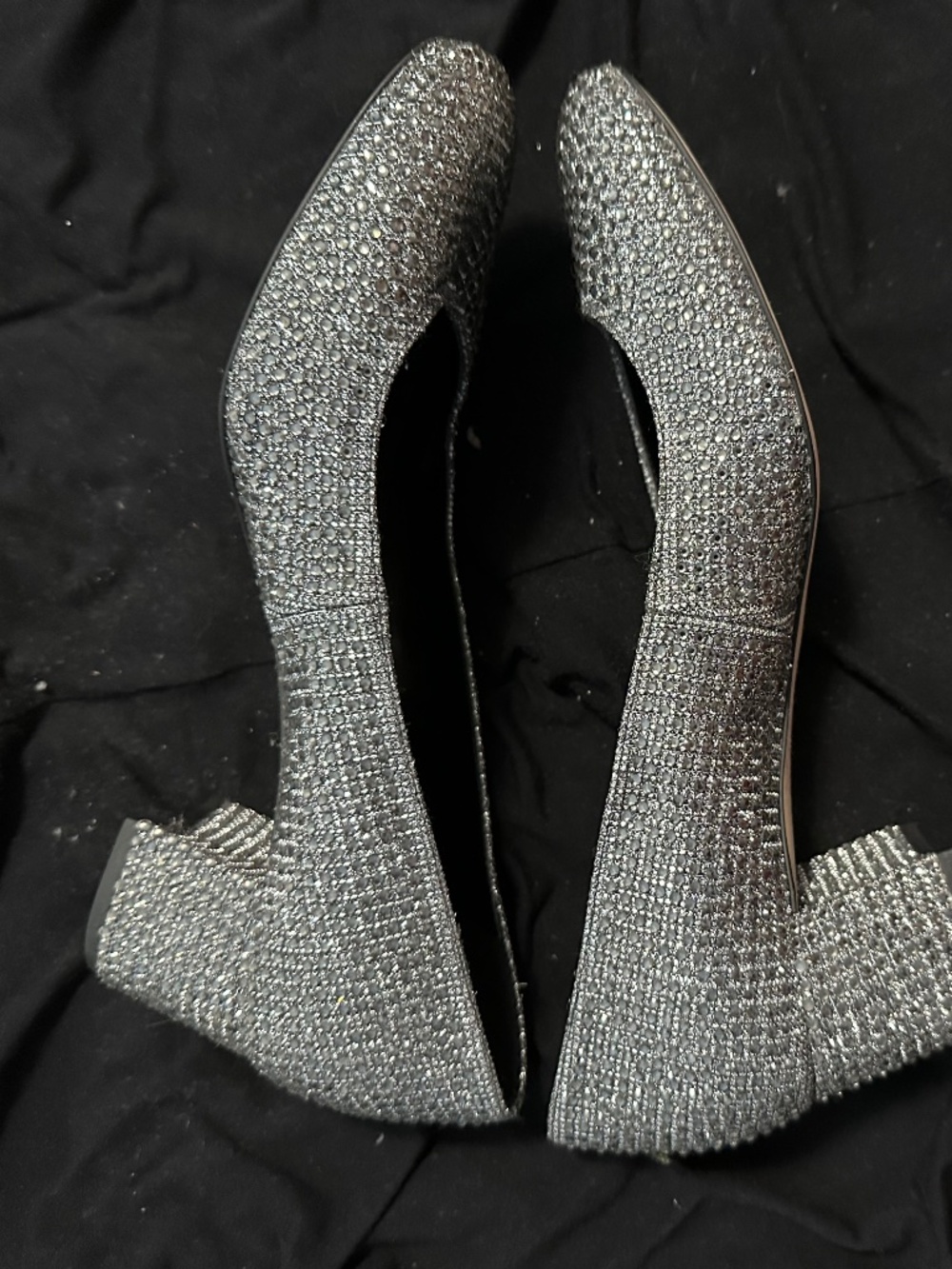 Michael Kors Silver Glitter Block Heel Pumps Women’s Size 8.5M – New Without Box - Picture 6 of 8